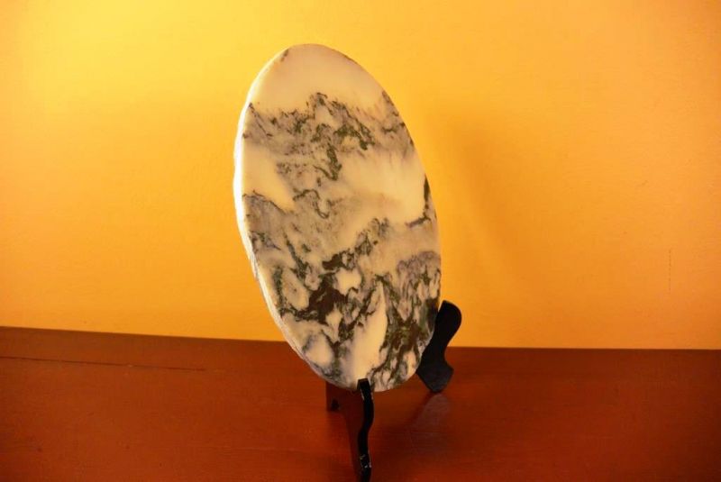 Small Chinese Dali Dreamstone Painting on Marble Panel - Mountain 4 5