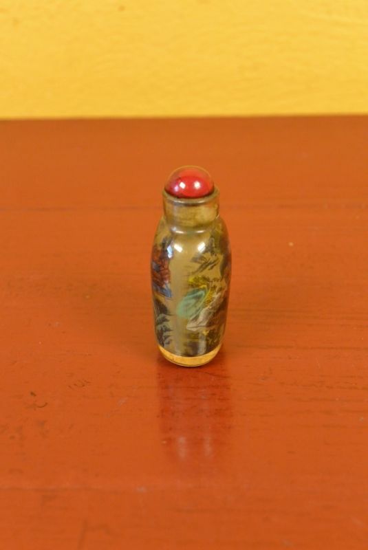 Small Chinese Glass Snuff Bottle Asian landscape 3
