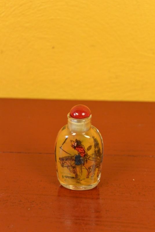 Small Chinese Glass Snuff Bottle Horse 1