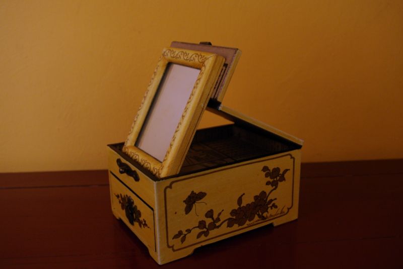 Small Chinese Jewelry Box Dragons and Phoenix White 1