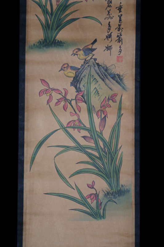 Small Chinese Paining - Kakemono - The birds in the flowers 2