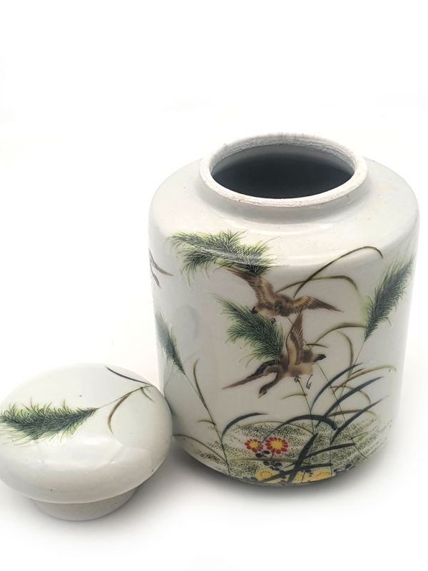Small Chinese Porcelain Colored Potiche - The Ducks 3