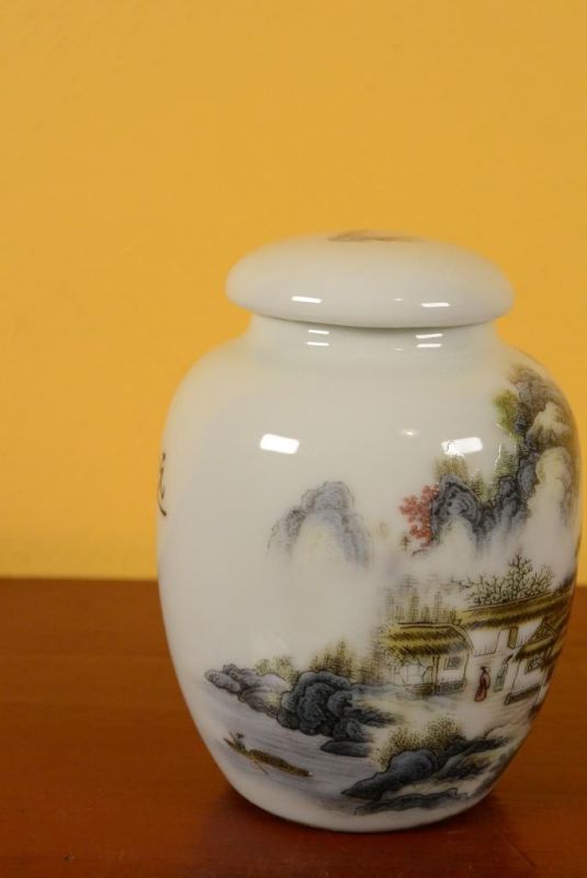Small Chinese Porcelain Potiche - Colorful - Landscape 2