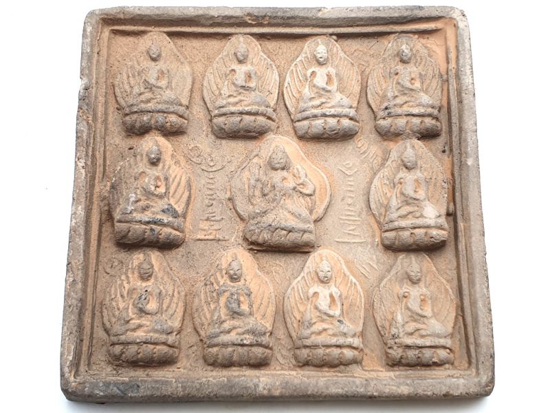 Small Chinese Terracotta plate 12 Buddha 1