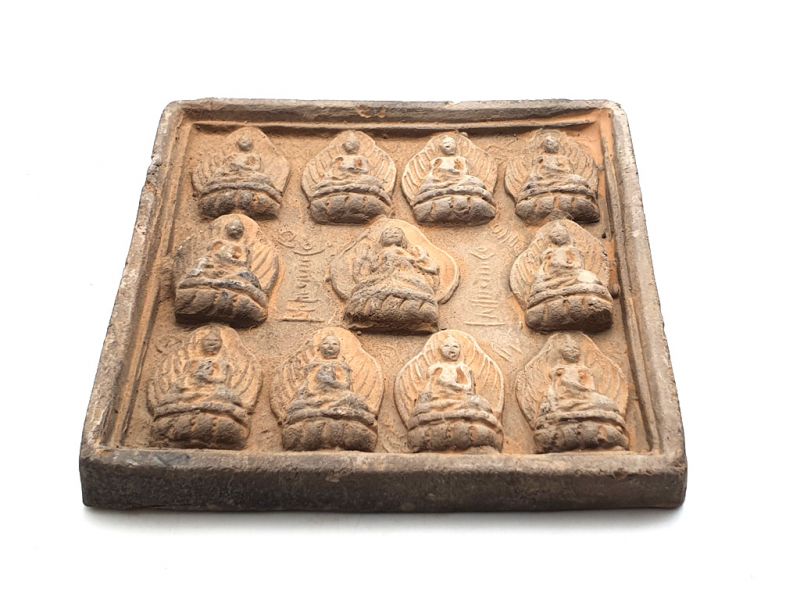 Small Chinese Terracotta plate 12 Buddha 2