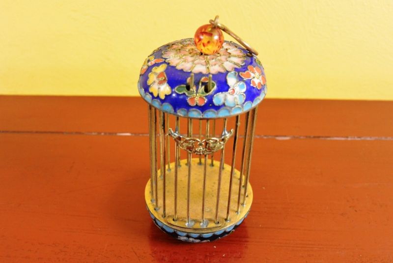 Small Cricket cage in Cloisonne Blue 1