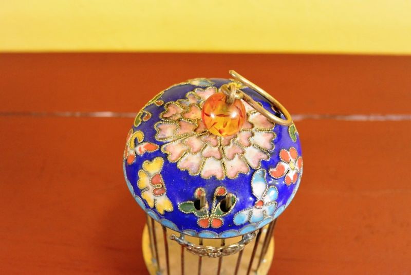 Small Cricket cage in Cloisonne Blue 3