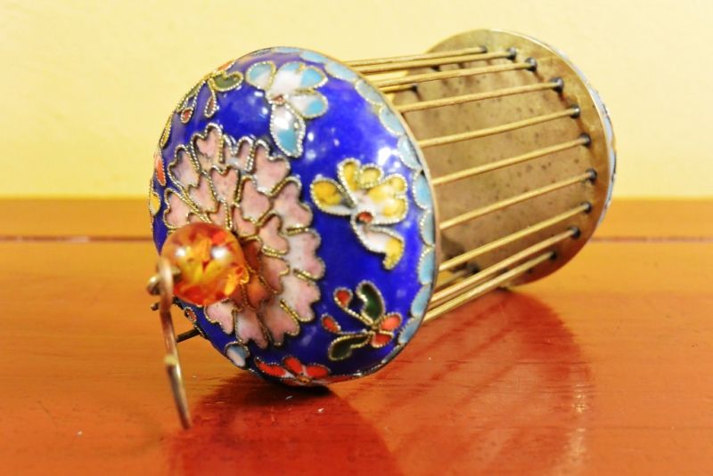 Small Cricket cage in Cloisonne Blue 4