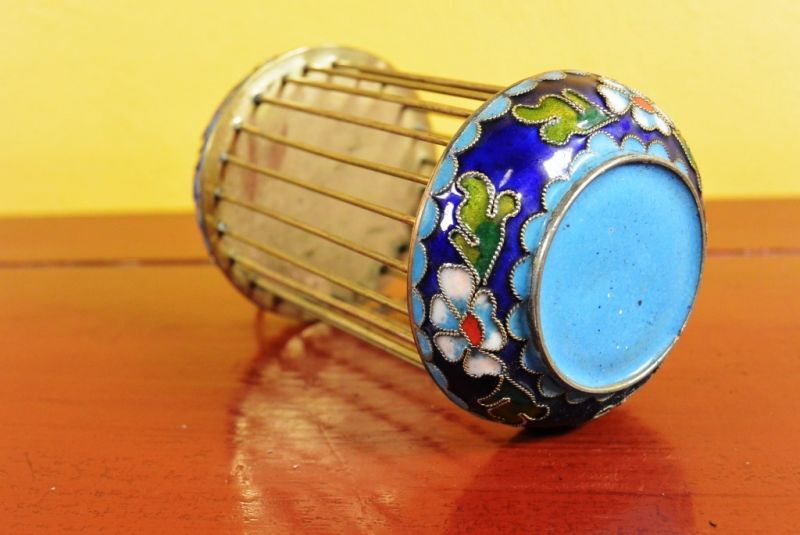 Small Cricket cage in Cloisonne Blue 5