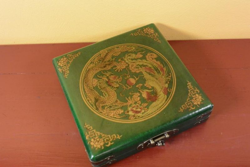 Small Feng Shui Compass Green / Dragon and Phoenix 5