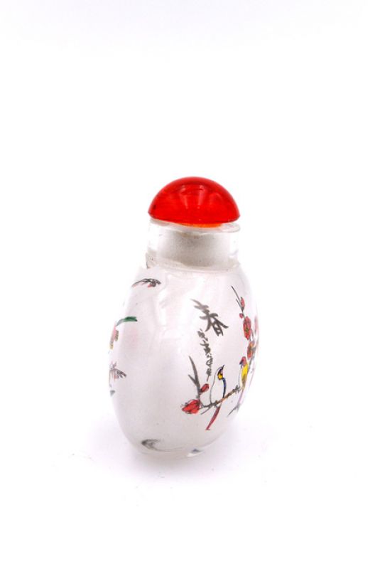 Small Glass Snuff Bottle - Chinese Arist - The birds 2