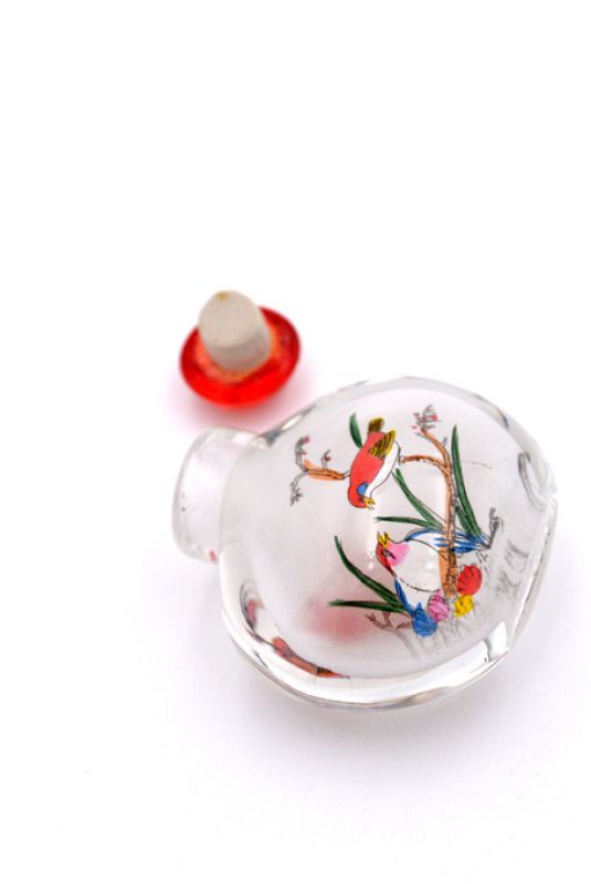 Small Glass Snuff Bottle - Chinese Arist - The birds 4