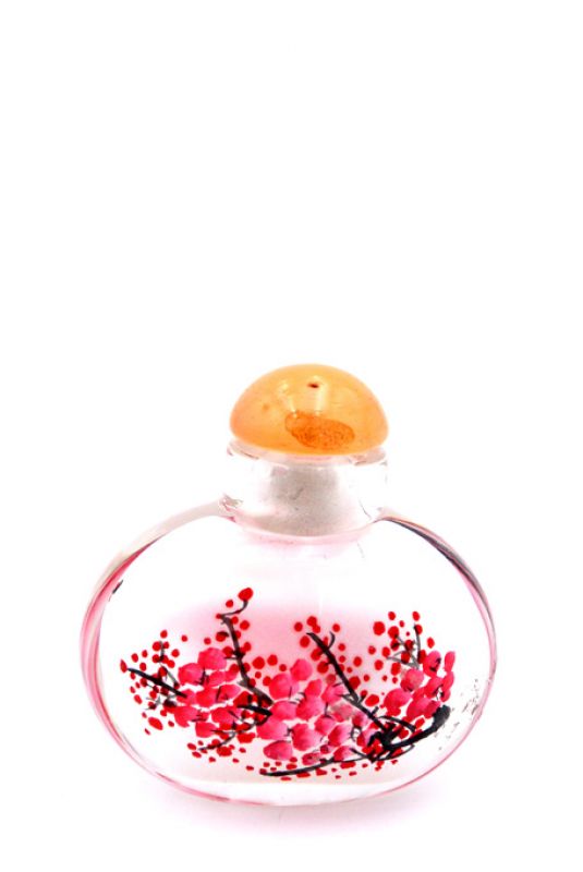 Small Glass Snuff Bottle - Chinese Arist - The cherry tree 1