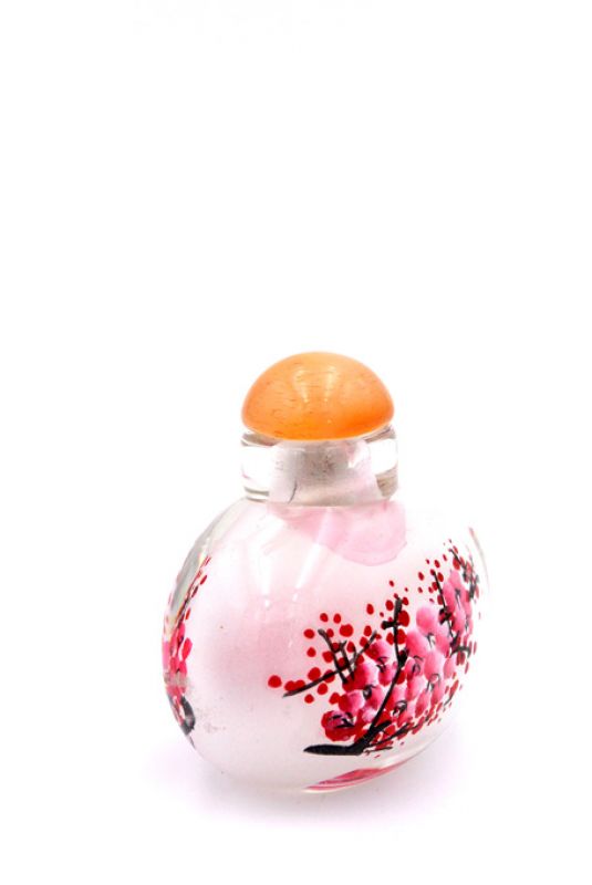Small Glass Snuff Bottle - Chinese Arist - The cherry tree 2