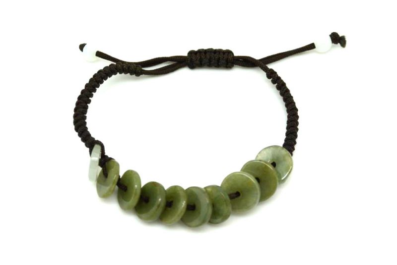 Small Jade Bracelet mounted on a cotton rope 1