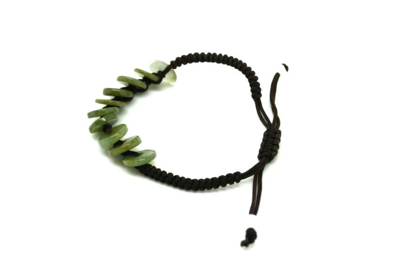 Small Jade Bracelet mounted on a cotton rope 4
