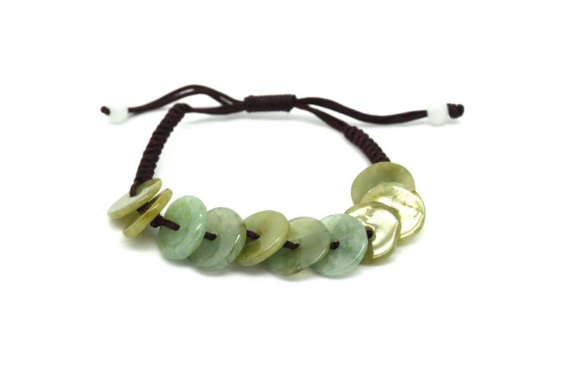 Small Jade Bracelet mounted on a cotton rope 2