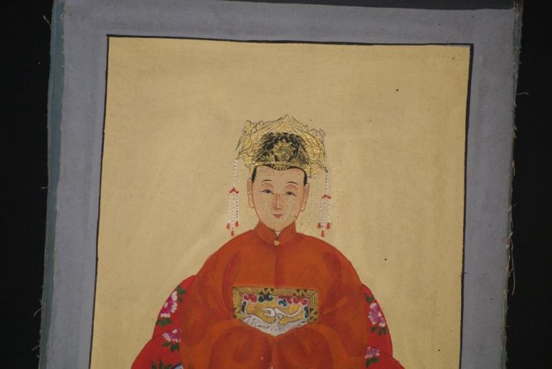 Small Ming Chinese ancestors couple Orange 3