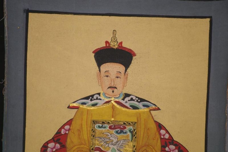 Small Ming Chinese ancestors couple Yellow 4