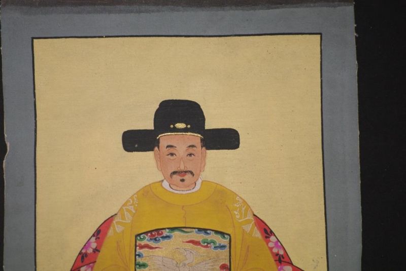Small Ming Chinese ancestors couple Yellow 4