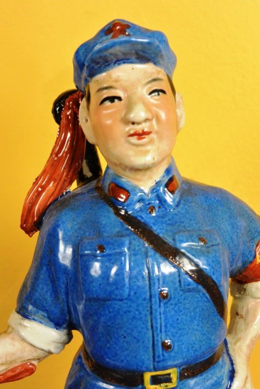 Soldier bisque pottery statue 2