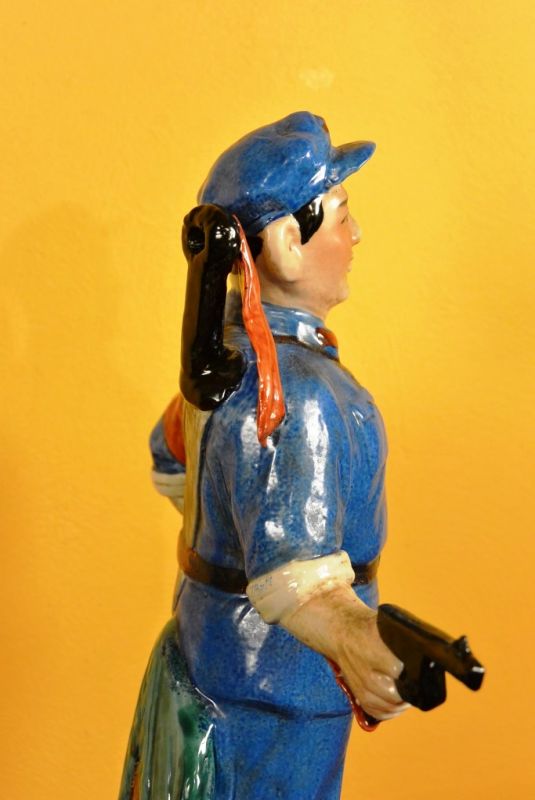Soldier bisque pottery statue 4