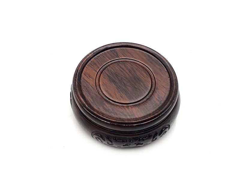 Soporte de madera redondo chino grabado 5cm 4