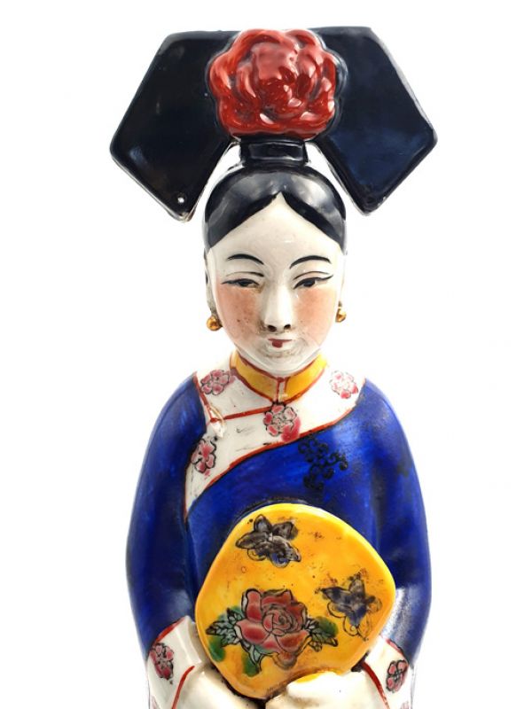 Standing Chinese Empress polychrome statue 2