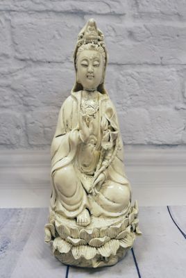 Statue chinoise blanche - Porcelaine Dehua - Déesse chinoise