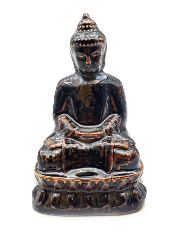 Statue Chinoise en porcelaine Bouddha - Marron 1