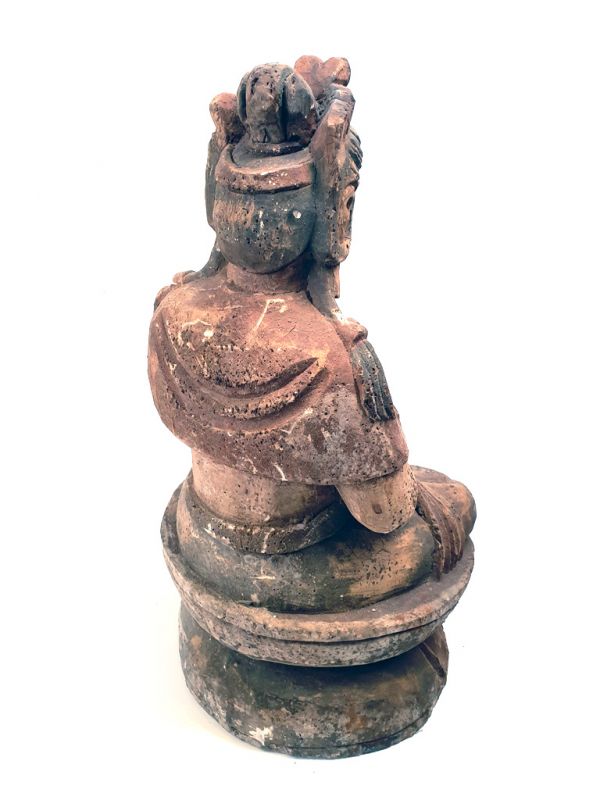 Statue Déesse Chinoise GuanYin en bois 5