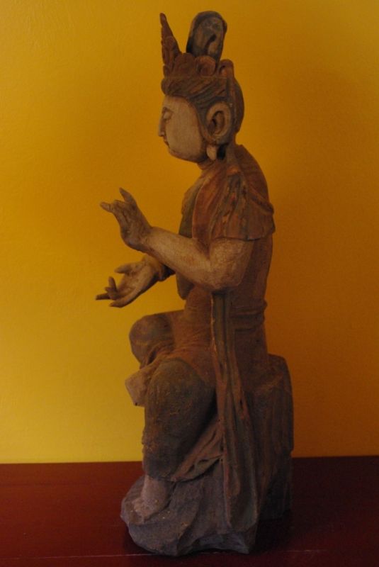 Statue Déesse en bois Manjushri 4