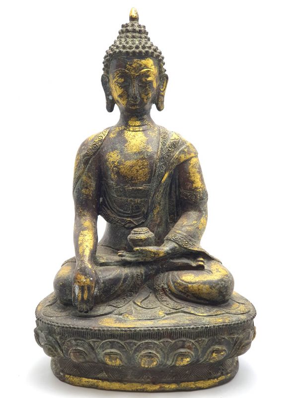 Belle tantrique tibétain statue de Bouddha sculptée laiton 5x3x8 CM 