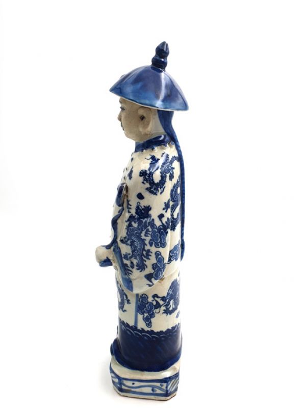 Statue Mandarin Chinois adulte en Porcelaine 3