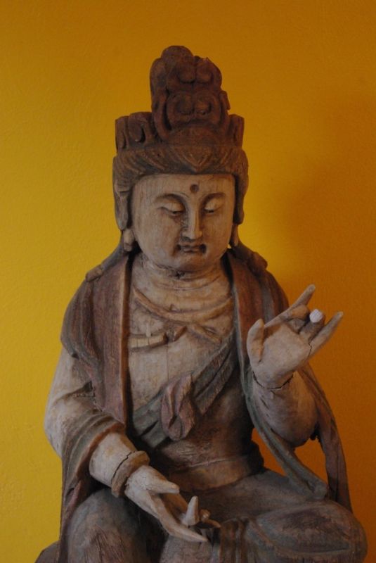 Statuen Guanyin Holz Polychrome 2