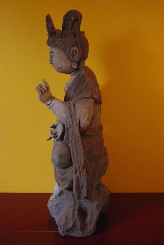 Statuen Guanyin Holz Polychrome 4
