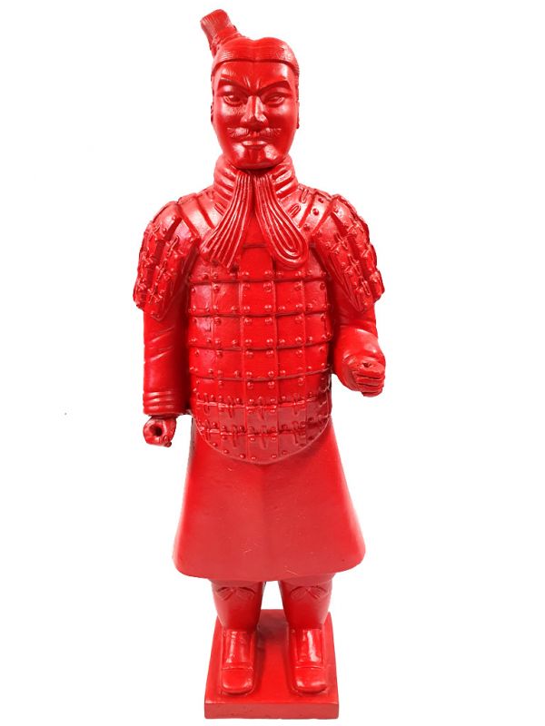 Statues Soldat de Xian en terre cuite - Revisités - Rouge Impérial 1