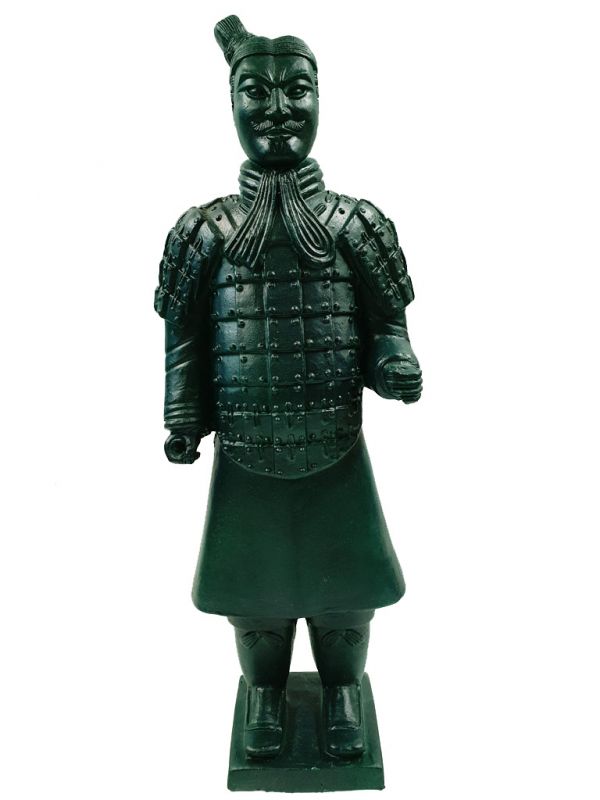 Statues Soldat de Xian en terre cuite - Revisités - Vert bouteille