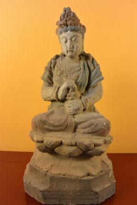 Statuette Chinoise en bois Bodhisattva priant Statuette Chinoise en bois Bodhisattva priant