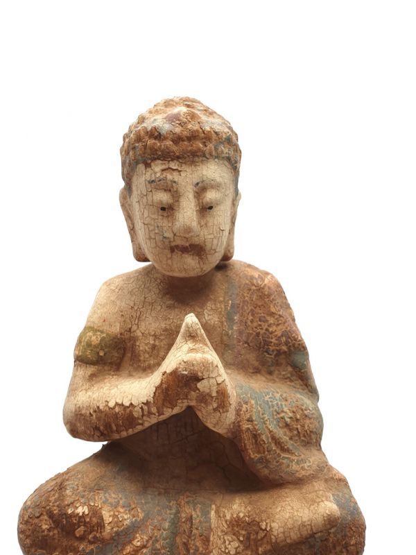 Statuette Chinoise en bois Bouddha Manjushri 2