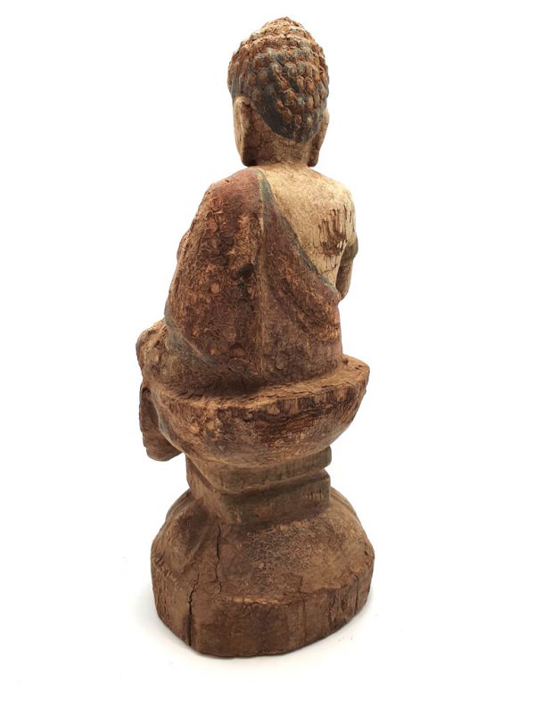 Statuette Chinoise en bois Bouddha Manjushri 4