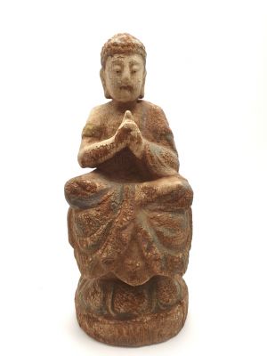 Statuette Chinoise en bois Bouddha Manjushri