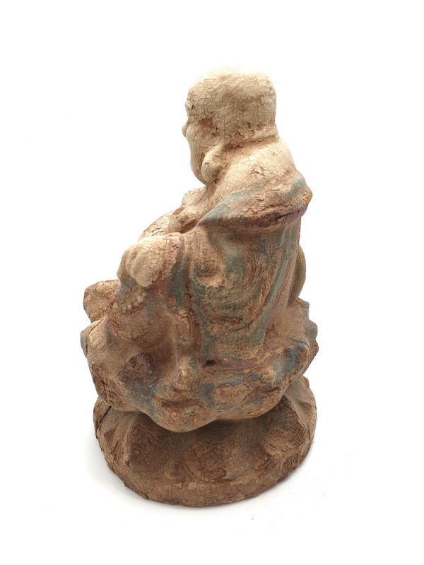 Statuette Chinoise en bois Bouddha rieur 4