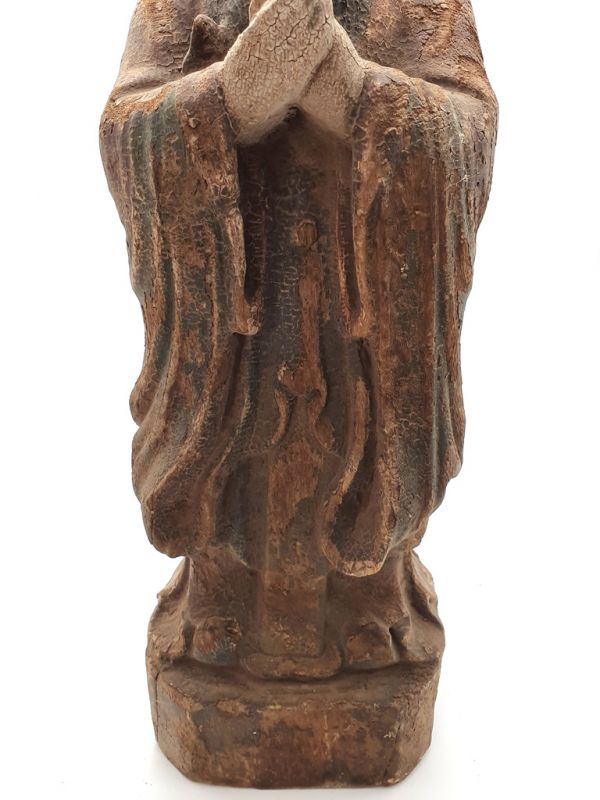 Statuette Chinoise en bois - Sage chinois debout 2 3