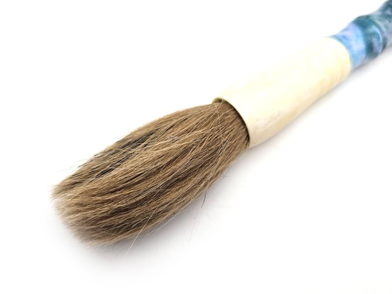 Stone Calligraphy Brush - Bamboo Shape - Artistic Decoration - Sky blue 2
