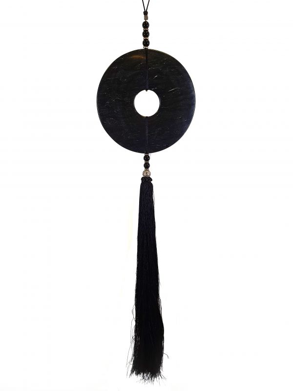 Suspended Bi Disk Silk and Jade Black 1