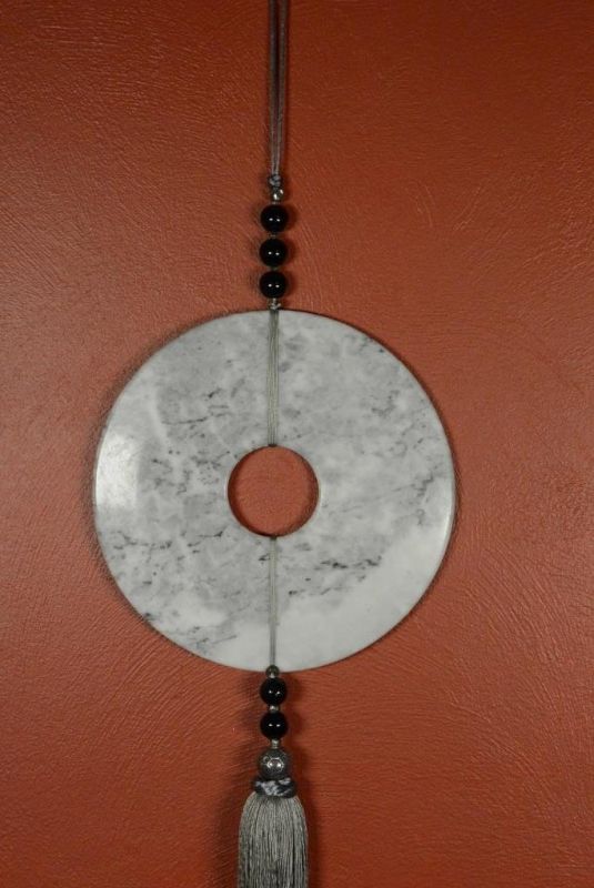 Suspended Bi Disk Silk and Jade Grey 2