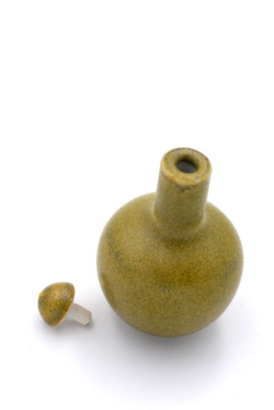 Tabaquera China de Porcelana - arte chino - Amarillo Imperial 2 2