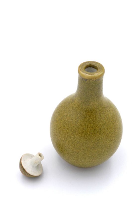 Tabaquera China de Porcelana - arte chino - Amarillo Imperial 3 2