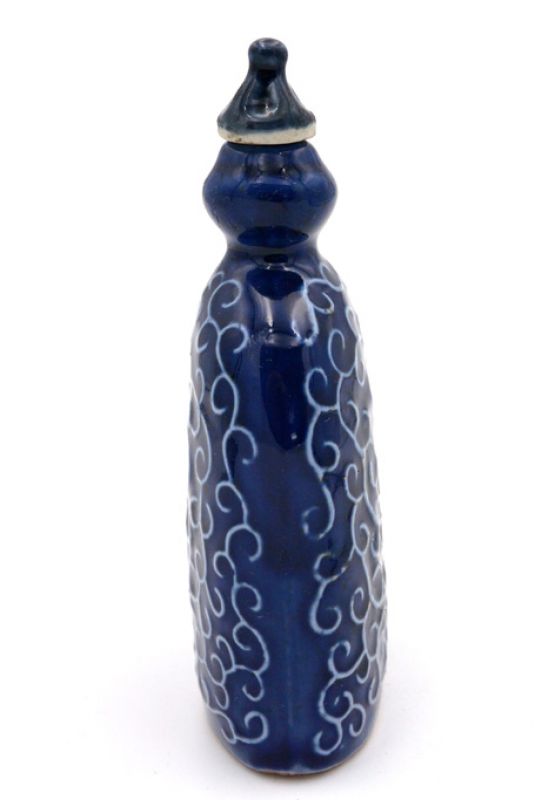 Tabaquera China de Porcelana Azul Marino 2